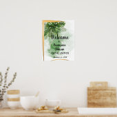 ウェルカム ブライダルシャワー トロピカル パーム サイン (キッチン)