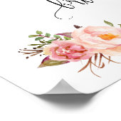 ウェルカム ブライダル シャワー ピンク フラワー ウェディング サイン (角)