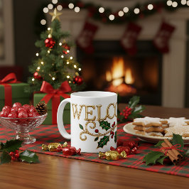 ウェルカム ホーリークリスマス ゲスト コーヒーマグカップ