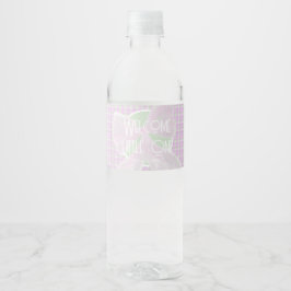 ウェルカム リトル ワン ピンク リボン プラッド ペットボトルラベル
