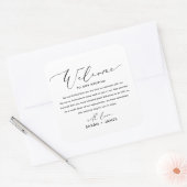 ウェルカム・結婚バッグ・ラベル・ステッカーへようこそ スクエアシール (封筒)