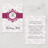 ウェルカードを望むピンクのモノグラム エンクロージャーカード (正面/裏面)