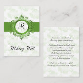 ウェルカードを望む緑のモノグラム エンクロージャーカード (正面/裏面)