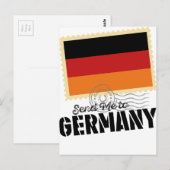 ウェルコダクラシックドイツ国旗の世界地図 ポストカード (正面/裏面)