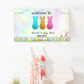 ウェルコムバニー狩り卵ハッピーイースター花パーティー 横断幕 (インサイチュ)