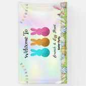 ウェルコムバニー狩り卵ハッピーイースター花パーティー 横断幕 (縦)