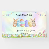 ウェルコムバニー狩り卵ハッピーイースター花パーティー 横断幕 (横)