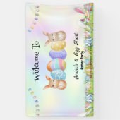 ウェルコムバニー狩り卵ハッピーイースター花パーティー 横断幕 (縦)