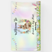 ウェルコムバニー狩り卵ハッピーイースター花パーティー 横断幕 (縦)