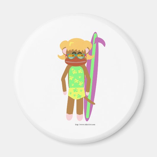 ウェルサーファーソックモンキーガール マグネット (正面)