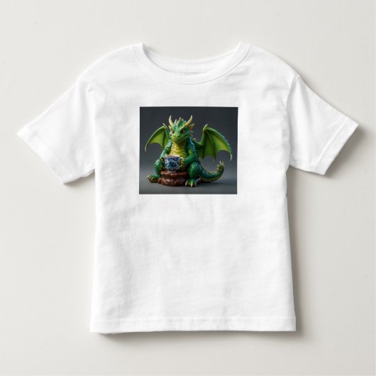 ウェルシュおっちょこちょいの・ドラゴンお茶 トドラーTシャツ (正面)