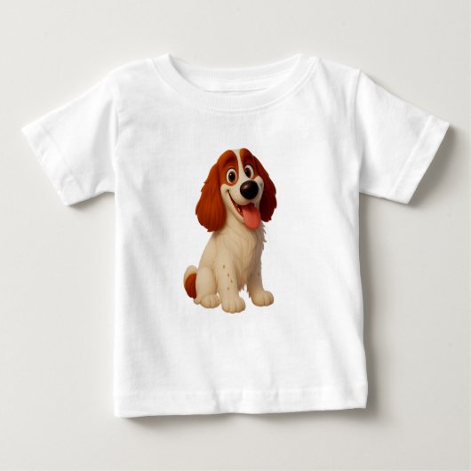 ウェルシュおもしろいスリンガースパニエル犬Tシャツ ベビーTシャツ (正面)
