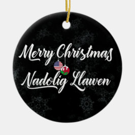 ウェルシュアメリカン・バイリンガル・ホリデー・デコレーション セラミックオーナメント