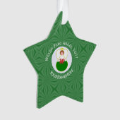 ウェルシュエンジェルクリスマスパーソナライズされた国旗 オーナメント (正面)