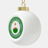 ウェルシュエンジェルクリスマスパーソナライズされた国旗 セラミックボールオーナメント (右)