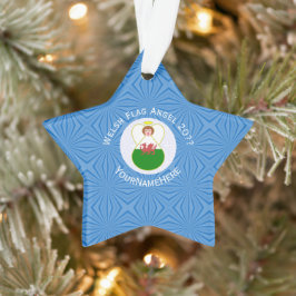 ウェルシュエンジェルハヌカーパーソナライズされた国旗 オーナメント