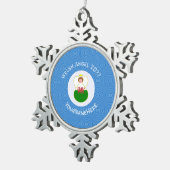 ウェルシュエンジェルハヌカーパーソナライズされた国旗 スノーフレークピューターオーナメント (右)