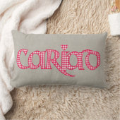 ウェルシュカリアドギンガムオ文字デザインンバーフェイクラップ ランバークッション (ブランケット)