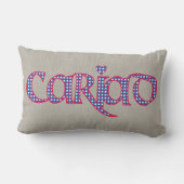 ウェルシュカリアドギンガムオ文字デザインンバーフェイクラップ ランバークッション (裏面)