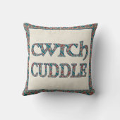 ウェルシュクロッチ枕またはクッション、青、赤のパターン クッション (裏面)