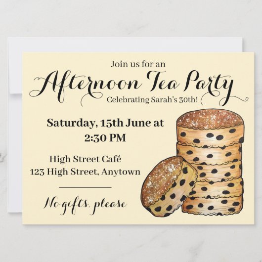 ウェルシュケーキ ウェルシュ ケーキ アフタヌーンティー イギリス料理 招待状 (正面)