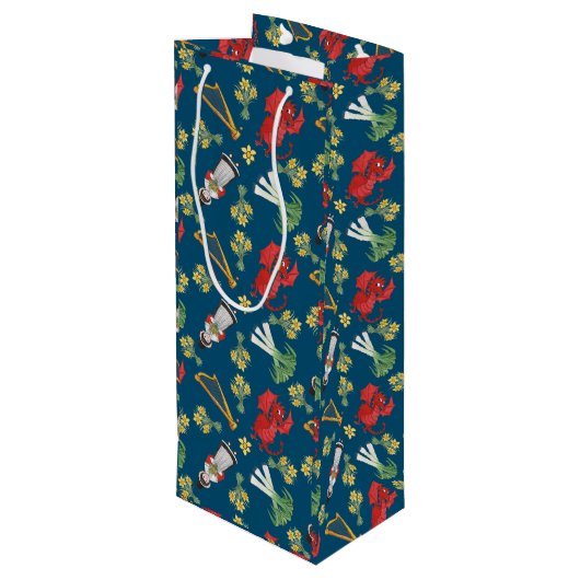 ウェルシュコスチュームとエンブレムブルーワイン抱き枕 ワインギフトバッグ (裏面アングル)