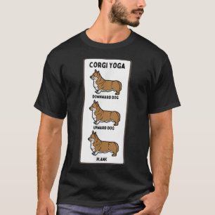 ウェルシュコーギーおもしろいヨガペットオ間抜けーナージョークプランク Tシャツ