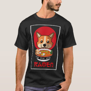 ウェルシュコーギーかわいいかわいい日本のラーメン犬母 Tシャツ