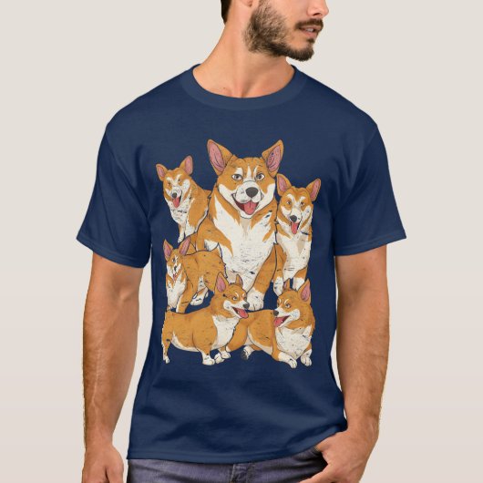 ウェルシュコーギーが好きな少年向けの犬のギフト Tシャツ (正面)
