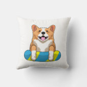 ウェルシュコーギーとスイミングボード クッション (裏面)