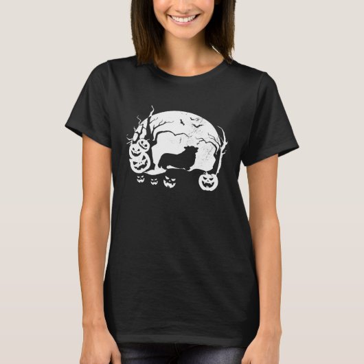 ウェルシュコーギーのハロウィン Tシャツ (正面)