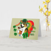 ウェルシュコーギーのパトリキウスの日 カード (黄色い花)