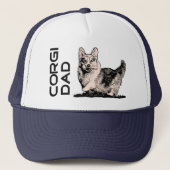 ウェルシュコーギーのパパの帽子のトラック運転手の帽子 キャップ (正面)