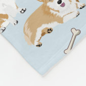 ウェルシュコーギーのペンブローク犬の子犬パターン フリースブランケット (角)