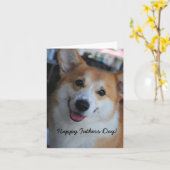 ウェルシュコーギーの幸せな父の日カード カード (黄色い花)