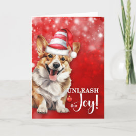 ウェルシュコーギーの犬がクリスマスの喜びを解き放つ シーズンカード
