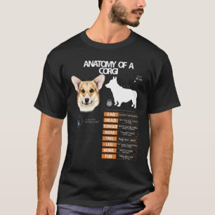 ウェルシュコーギーの犬の解剖学 ママ ばあば お父さん お母さん キッズ Tシャツ