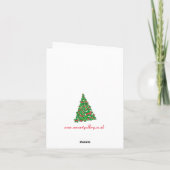 ウェルシュコーギーの犬の飾りが付いた星のクリスマスツリー カード (裏面)