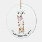 ウェルシュコーギーはRuff Year顔マスク2020 セラミックオーナメント (左)