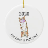 ウェルシュコーギーはRuff Year顔マスク2020 セラミックオーナメント (裏面)