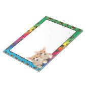 ウェルシュコーギーカラフル犬の足のパターンメモ帳 ノートパッド (アングル)