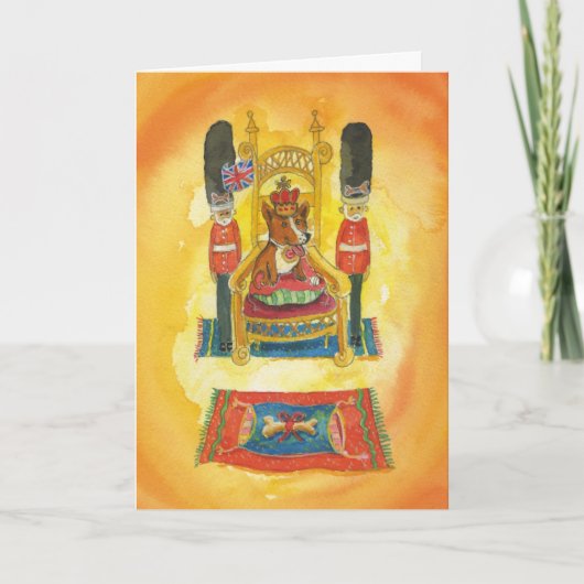 ウェルシュコーギーキング – ハッピーバースデーカード カード (正面)