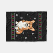 ウェルシュコーギークリスマスセータークリスマスペットアニマルドッグ フリースブランケット (正面(横))