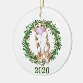 ウェルシュコーギークリスマス着用顔マスク2020 セラミックオーナメント (左)