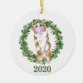 ウェルシュコーギークリスマス フェイスマスク 2020 セラミックオーナメント (正面)