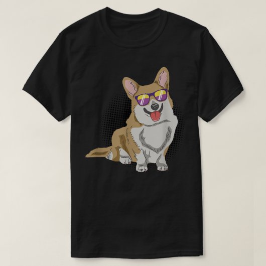 ウェルシュコーギーサングラスCorgi Breeder, Welsh Co Tシャツ (デザイン正面)