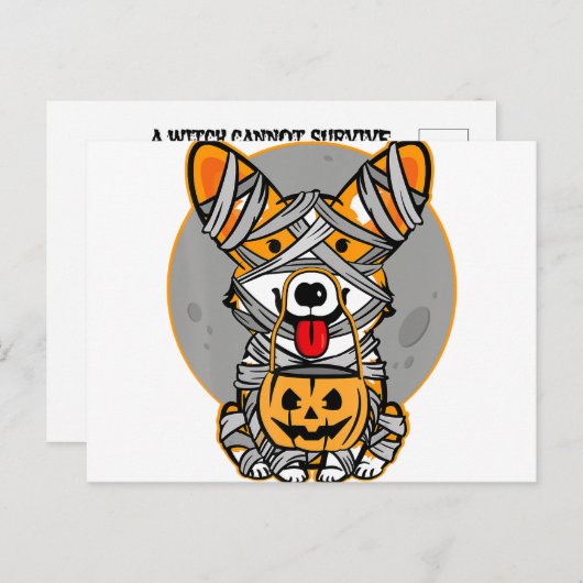 ウェルシュコーギーズミイラかわいいハロウィーンの仮装犬好き ポストカード (正面/裏面)