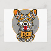 ウェルシュコーギーズミイラかわいいハロウィーンの仮装犬好き ポストカード (正面)