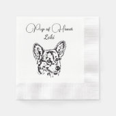 ウェルシュコーギードッグカスタムカクテルナプキンペットナプキン 縁ありカクテルナプキン (正面)