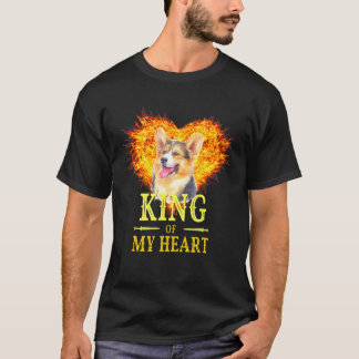 ウェルシュコーギードッグキングオブマイハートアートマユニークミー Tシャツ